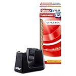 Tesa Easy Cut Dérouleur de table Smart de ruban adhésif - équipé du Stop-Pad, noir, 8 x Tesafilm transparent 33 m x 19 mm inclus