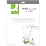 Q-Connect 45020 Insert Badges 25 feuilles A4 10 inserts étiquettes prédécoupées imprimante jet encre 54 x 90 mm Transparent