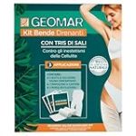 GEOMAR | Kit Bandes Drainants, Contre la Cellulite, 95% d'origine Naturelle avec trois Sels (marin, d'Epsom, de la Mer Morte), Made in Italy, 140 ml x 3 Applications