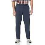 Amazon Essentials Pantalon Chino sans Pince Infroissable Coupe Droite Homme, Bleu Marine, 30W / 28L