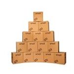 StorePAK – Lot de 15 petites boîtes de rangement en carton avec poignées, 31 litres, 100% recyclables, hauteur 35 cm, largeur 35 cm, profondeur 25 cm, marron