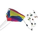 Paul Günther 1189 - Mini Parafoil Bleu, cerf-Volant coloré pour la Poche, avec Voile résistante à la lumière, Peut être Facilement rangé dans la Poche, env. 60 x 51 cm