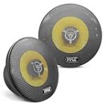 Pyle Haut Parleurs Voiture 16,5 cm &agrave; 2 Voies, 240W, Tweeter M&eacute;dium pour St&eacute;r&eacute;o Voiture, Structure Magn&eacute;tique de 850g, Profondeur de Montage 5,7 cm, Compatibles avec Emplacements OEM, Pair, Jaune
