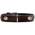 HUNTER Softie Stone Collier pour Chien en Cuir synth&eacute;tique Facile d'entretien Marron Taille S &agrave; M