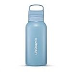 LifeStraw Go Series — Gourde filtrante en inox 1l pour les voyages et l’utilisation quotidienne. Élimine les bactéries, les parasites et microplastiques, améliore le goût, Icelandic Blue (bleu)
