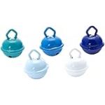 Rayher Clochettes, bleu, 1 assortiment, métal, Ø15mm, brillantes, décoration, arts créatifs, Noël, carnaval, collier et jeux pour chats-25087000, Mélange de Bleus.