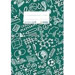 HERMA 19417 Protège-cahier A5, vert Schoolydoo, avec étiquette d'identification, en film polypropylène résistant et facile à nettoyer, protège-cahiers d'école, couleur