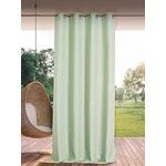 LINDER Rideau Outdoor déperlant - tissé et Teint en France - Finition Oeillets Canon de Fusil antioxydant - Coloris Bleu De Jade - Dimensions 140x265cm - 100% Polypropylène - Collection Rooftop