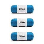 Caron Simply Soft Lot de 3 paquets de fil bleu cobalt 170 g &ndash; Acrylique &ndash; 4 moyens (peign&eacute;s) &ndash; 300 m &ndash; Tricot/Crochet