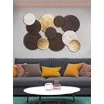 GILDE Relief mural Tobago en métal marron finition vieilli 69 x 108 cm Décoration murale Accessoire d'intérieur