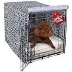 Explore Land Housse de Cage à Motif pour Chien 61 cm - Niche d'Intérieur en Polyester Robuste - Ajustement Universel pour Cage Métallique Standard à 1, 2, 3 Portes