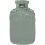 Fashy Bouillotte 2,0 l, housse tricot&eacute;e en polyester, vert