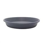 The HC Companies Soucoupe ronde en plastique classique de 25,4 cm – Plateaux de plantes d'intérieur et d'extérieur pour pots – 27,3 x 27,3 x 4,4 cm – Gris chaud