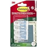 Command Clips de lumi&egrave;re d'ext&eacute;rieur transparents avec bandes adh&eacute;sives &ndash; 8 mini crochets et 10 petites bandes adh&eacute;sives &ndash; Clips d&eacute;coratifs pour suspendre des lumi&egrave;res &agrave; l'ext&eacute;rieur &ndash; Suspension sans