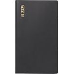 rido/idé Agenda de poche modèle mini planificateur d 15 (2025), 2 pages = 1 mois, format A6, couverture en plastique, noir