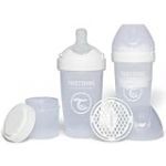Twistshake 2x Pro Double Biberon Anti-Colique avec Récipient à Lait en Poudre - 260 ml | Mamelon en Silicone à Débit Moyen | Biberon de Lait pour Bébé sans BPA | Convient aux Bébés de 2m+ | Blanc