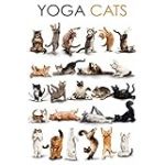 Schatzmix Yoga Cats Plaque Murale en métal Motif Humoristique Multicolore 20 x 30 cm