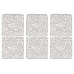 Portmeirion Home & Gifts The Original Morris & Co-Pure Morris Strawberry Thief Lot de 6 sous-Verres avec Dos en li&egrave;ge Multicolore 10,5 x 10,5 cm