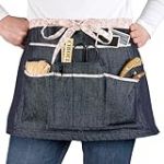 La Cordeline Tablier 7 Poches, Bleu Jean avec Bordure Liberty, 35 x 64 cm, 100% Coton pour le jardin, bricolage