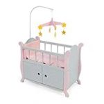 Bayer Chic Lit Armoire en Bois poup&eacute;e - Gris et Rose - dim. 57x31x78 cm