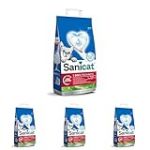 Sanicat - Liti&egrave;re Classic Parfum Aloe Vera, Contr&ocirc;le des odeurs Pendant 7 Jours, Absorption Rapide, Produit de Haute qualit&eacute; pour l&rsquo;hygi&egrave;ne de Votre Animal, Format : 4 L (Lot de 4)