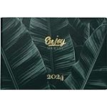 rido/idé Agenda semainier « Enjoy » modèle Septimus 2024 2 pages = 1 semaine transversale Format feuille 15,2 x 10,2 cm Vert