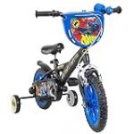 albri 12 Pouces, vélo Batman, avec stabilisateurs latéraux, Bouteille d'eau et Bouclier Avant personnalisé. Fabriqué en Italie pour Enfant, Noir