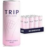 TRIP Mindful Blends - Boisson pétillante à la Fleur de Sureau, Menthe, Citrate de magnésium et Ashwagandha - Faible en calories et végétaliennes (pack de 12 x 250ml)