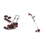 Einhell Professional Tondeuse à Gazon sans Fil GP-CM 36/47 S HW Li Power X-Change (36V, 47cm Coupe, autotractée) 4 Batteries 4,0Ah et 2 Chargeurs Doubles + Coupe-Bordures sans Fil GP-CT 36/35 Li BL