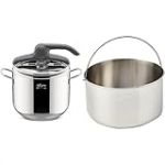 Lagostina Irradial Control Lagoeasy'UP Autocuiseur 7 L en Acier Inoxydable 18/10 &Oslash; 22 cm & Accessoire pour panier &agrave; vapeur pour autocuiseur, acier inoxydable, diam&egrave;tre 18 cm pour la capacit&eacute;; 7 litres