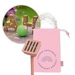 moses. Smile Guirlande lumineuse solaire tricolore 12 m fil de cuivre avec 100 LED color&eacute;es (blanc chaud, rose, violet) avec panneau solaire avec batterie et piquet de terre, r&eacute;sistant aux intemp&eacute;ries