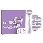 Gillette Venus Rasoir Pour Femme Pro ComfortGlide Breeze, Manche R&eacute;utilisable, 6 Cartouches ORIGINELLES De Recharge A 3 Lames, Sans Besoin De Gel A Raser, Soin De Peau Gr&acirc;ce Aux Barres Lubrifiantes