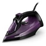 Philips Série 5000 Fer à Repasser Vapeur - 2400W, 45g/min, Effet Pressing 180g, Vapeur Verticale, Semelle SteamGlide Plus Noir/Violet (DST5030/80)
