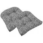 Pillow Perfect Herringbone Night Lot de 2 Coussins de Chaise en Osier Noir