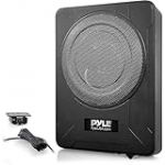 Pyle Caisson de Basse Voiture Amplifi&eacute; 20 cm &agrave; Profil Bas - Syst&egrave;me Subwoofer Actif Compact de 600 Watts, Enceinte Active sous Si&egrave;ge avec Amplificateur Int&eacute;gr&eacute;, Entr&eacute;es de Niveau Haut et Bas - Noir