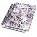 SIGEL JN606 Lot de 2 Carnets de notes à spirale basic, 16,2 x 21,5 cm, pointillé, couverture rigide, motif marbré violet/blanc - Jolie
