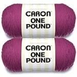 Caron Lot de 2 paquets de fil violet 454 g &ndash; Acrylique &ndash; 4 moyens (peign&eacute;s) &ndash; 800 m &ndash; Tricot/crochet
