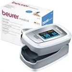 Beurer PO 30 - Oxymètre de pouls digital pour la mesure de la saturation en oxygène dans le sang et le pouls, 61 x 36 x 32 mm, 57 gr, blanc et argent