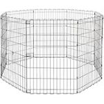 Amazon Basics Parc de jeu et d’exercice pliable en métal pour chiens et animaux de compagnie - Sans porte - 91 cm