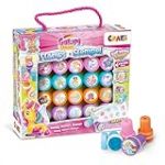 CRAZE Tampon enfant GALUPY UNICORN Coffret tampon encreur enfant Motif Licorne, 20 tampons enfants avec bloc de papier inclus, dans une malette pratique