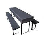 Lemos Home Lot de 3 Coussins pour Tente à bière Comprenant 1 Nappe et 2 Housses de Banc - Taille et Couleurs au Choix (110 x 60 cm, Anthracite)