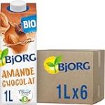 BJORG - Lait d'Amande Chocolat - Lait Végétal Bio - Pauvre en Acides Gras Saturés - 1 L x 6