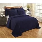 Better Trends, Couvre-lit en Coton, Bleu Marine, pour lit Double
