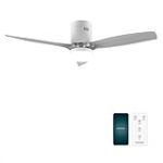 Cecotec - Ventilateur de Plafond avec Lumière EnergySilence Aero 5285 Sun WhiteTransparent Connected - 40 W, Diamètre 132 cm, LED 18 W et Télécommande, Minuterie et 6 Vitesses, Été/Hiver,