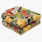Pillow Perfect Clemens Noir Lot de 2 Coussins de siège touffetés (Dossier Rond), Noir