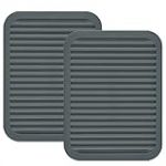 Lucky Plus Coque en silicone Dessous de Plat pour po&ecirc;le chaude et pot Tapis de comptoir en caoutchouc r&eacute;sistant &agrave; la chaleur Table Tapis d'&eacute;vier ou Lot de 2 sets de table, couleur : gris, noir, rouge, vert, bleu, forme : rectangulaire, carr&eacute;, rond, 9x12 I