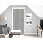 Soleil d'ocre, Liane Voile Porte fen&ecirc;tre D&eacute;vor&eacute;, Polyester, Gris, 90x200 cm