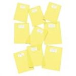 Pigna, Protège-cahier en PVC transparent coloré, format A4, 210 microns, avec rabats et pochette de coin, couleur jaune, 25 pièces