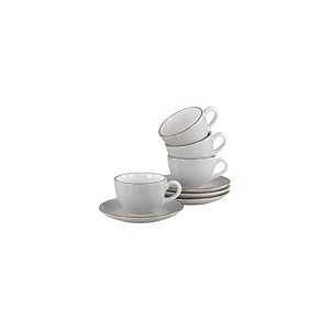 CreaTable, 34037, S&eacute;rie Vintage Nature Pierre, service de vaisselle 8 pi&egrave;ces, ensemble de tasses &agrave; caf&eacute; en porcelaine, compatible lave-vaisselle et micro-ondes, Fabriqu&eacute; en Europe.