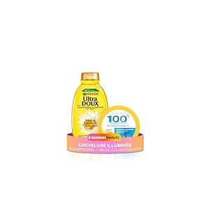 Duo Blond Éclatant – Garnier – Shampooing Illuminant Ultra Doux Sans Silicone, Sans Paraben + Gelée Éclaircissante Progressive Ultra Blond - Camomille & Miel